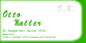 otto maller business card